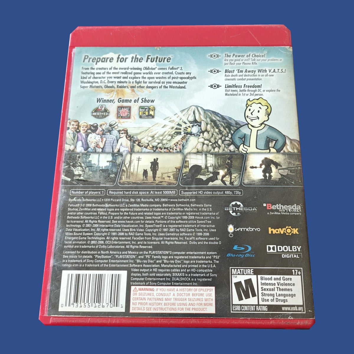 Fallout 3 — dos du boîtier