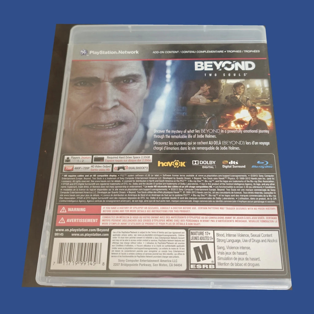 Beyond: Two Souls — dos du boîtier
