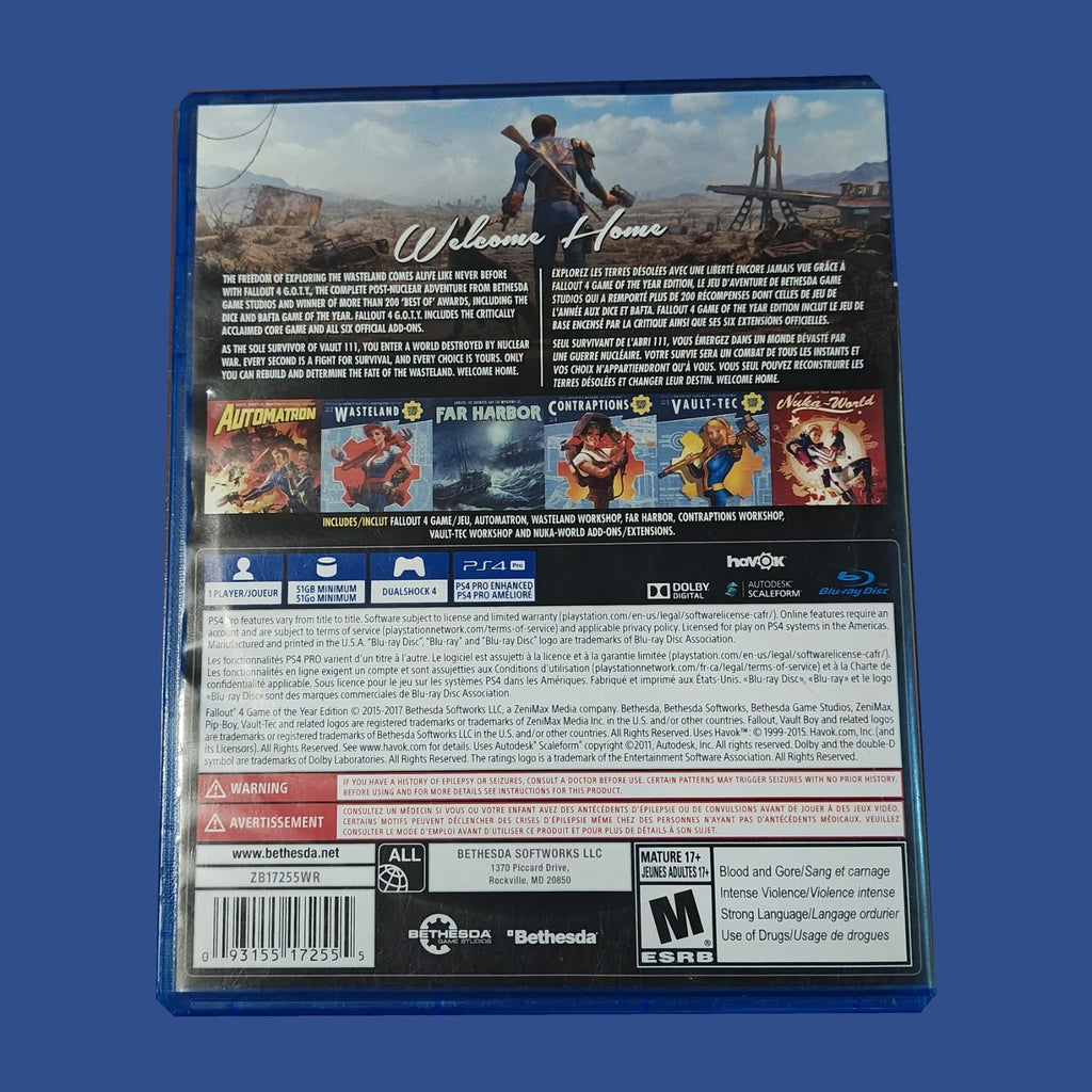 Fallout 4 — Game of the Year Edition — dos du boîtier