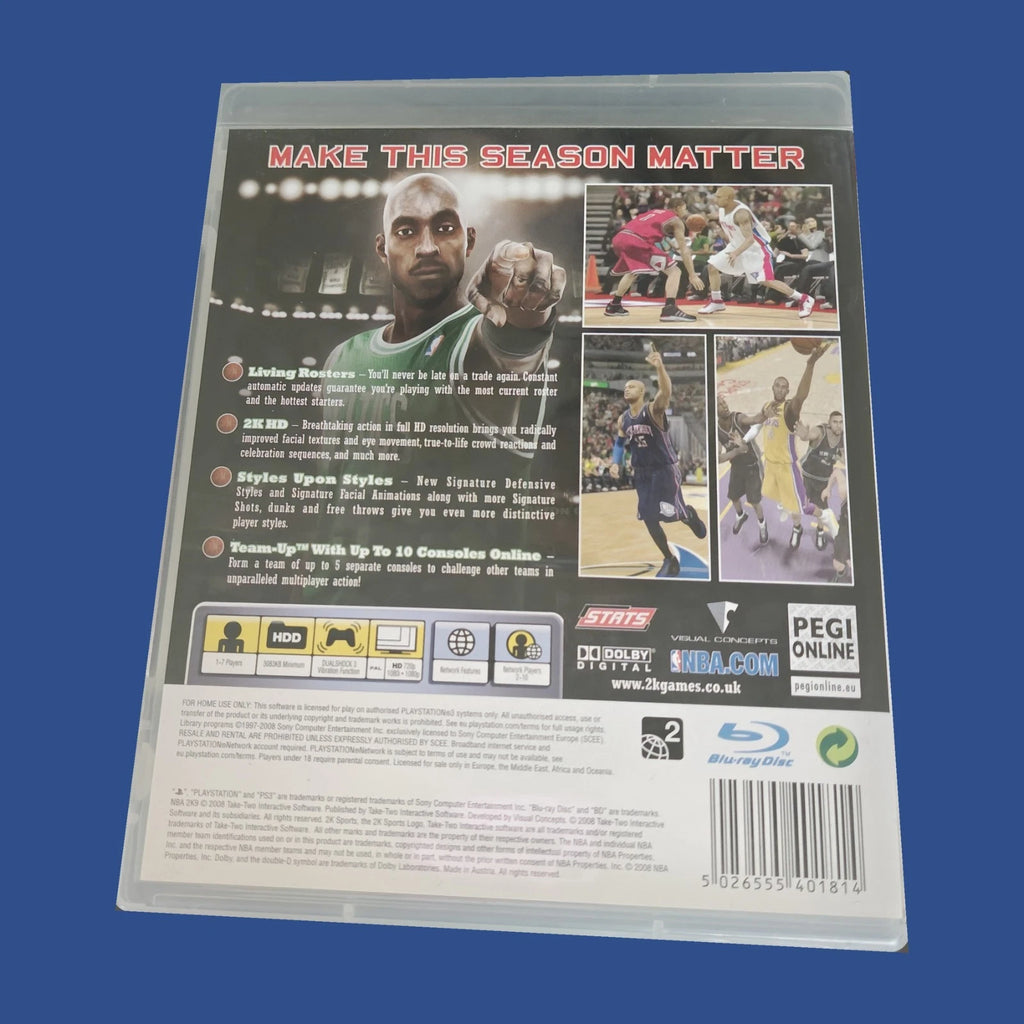 NBA 2K9 — dos du boîtier