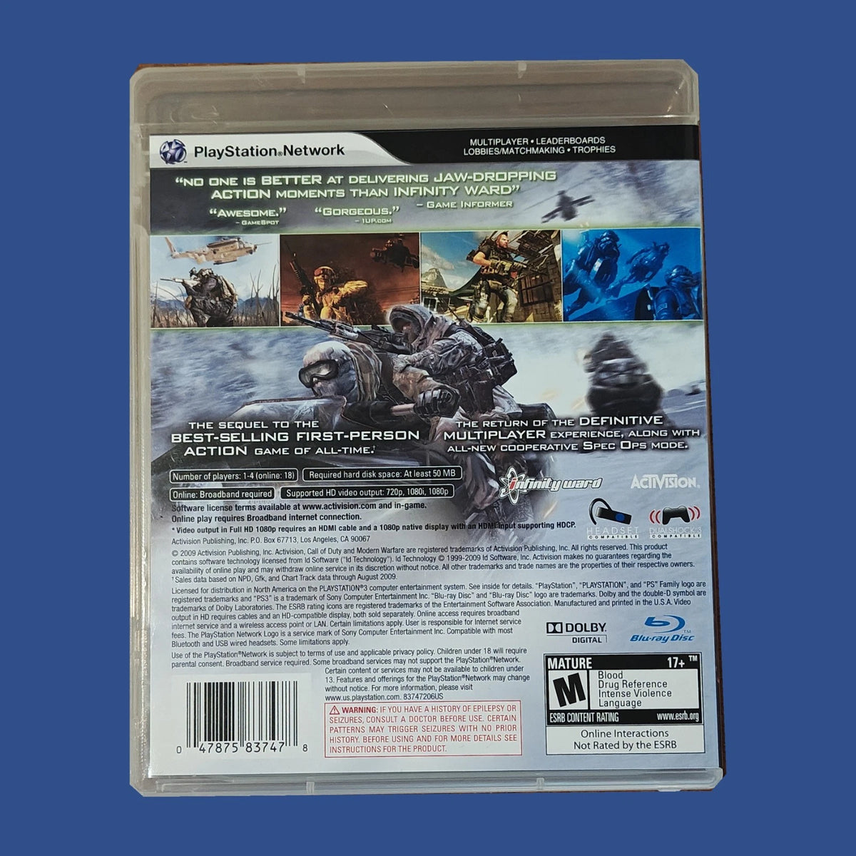 Call of Duty: Modern Warfare 2 — dos du boîtier