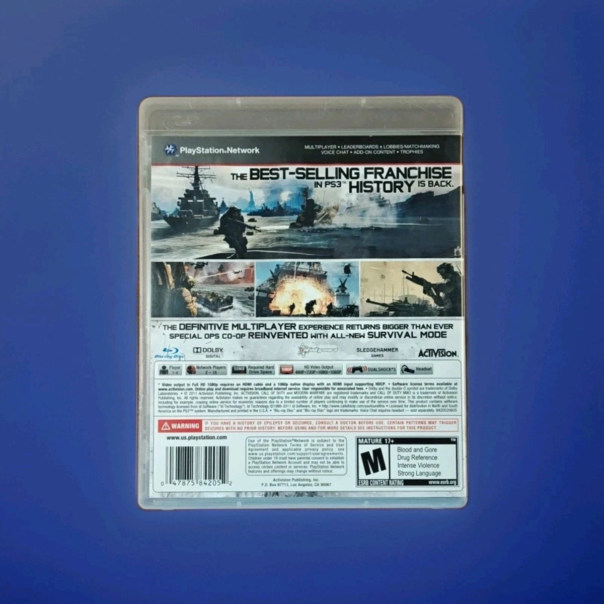 Call of Duty: Modern Warfare 3 — dos du boîtier